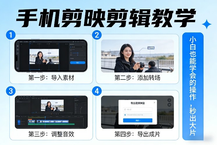 手机剪映剪辑教学，小白也能学会的操作，秒出大片-玩备项目资源网