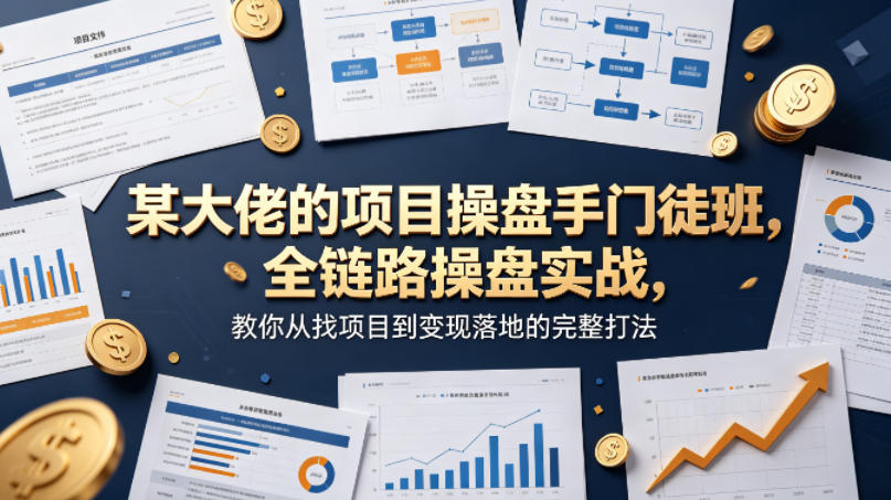某大佬的项目操盘手门徒班，全链路操盘实战，教你从找项目到变现落地的完整打法-玩备项目资源网