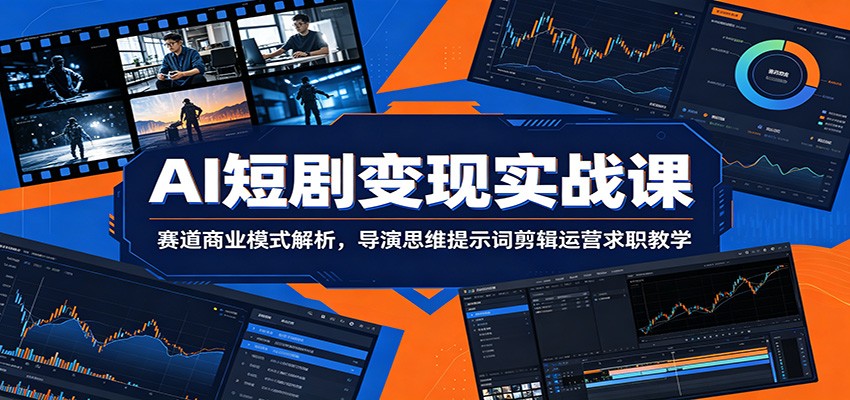 AI短剧变现实战课：赛道商业模式解析，导演思维提示词剪辑运营求职教学-玩备项目资源网