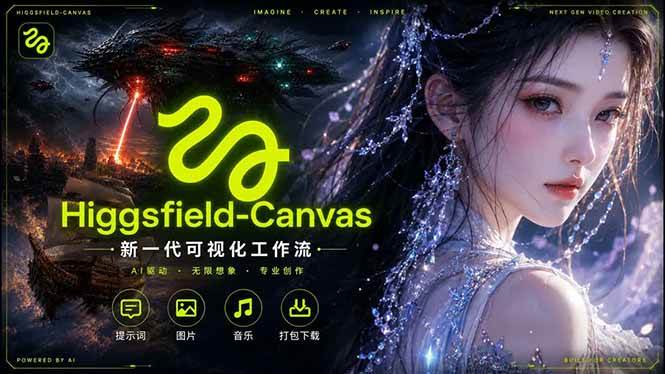 （18502期）Higgsfield Canvas AI视频制作详解，节点式工作流搭建，重构新式视频创作完整教程-玩备项目资源网