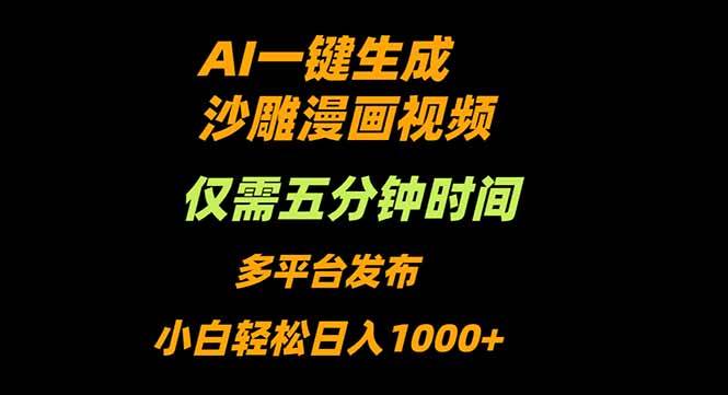 （16320期）AI一键生成沙雕动漫视频，只需5分钟，小白轻松日入1000+-玩备项目资源网