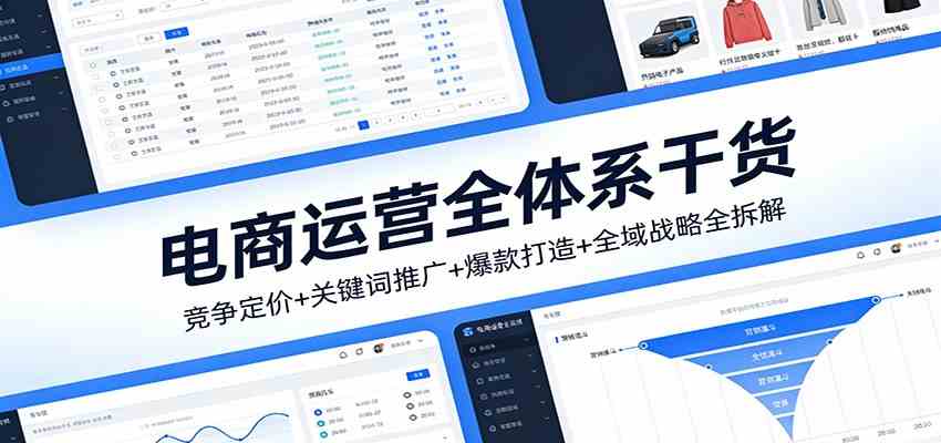 电商运营全体系干货,竞争定价+关键词推广+爆款打造+全域战略全拆解-玩备项目资源网