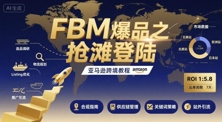 FBM爆品之抢滩登陆-亚马逊跨境教程-玩备项目资源网