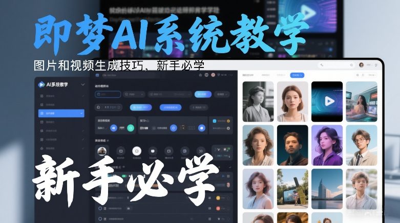 即梦AI系统教学，图片和视频生成技巧，新手必学-玩备项目资源网