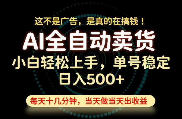 这不是广告，是真的在搞钱！当天做，当天变现，单号日入稳定500+，长期稳定可做！【揭秘】-玩备项目资源网