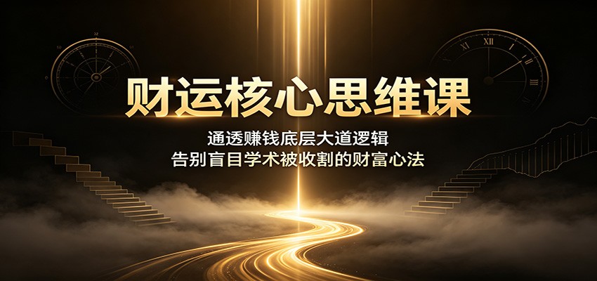 财运核心思维课:通透赚钱底层大道逻辑,告别盲目学术被收割的财富心法-玩备项目资源网