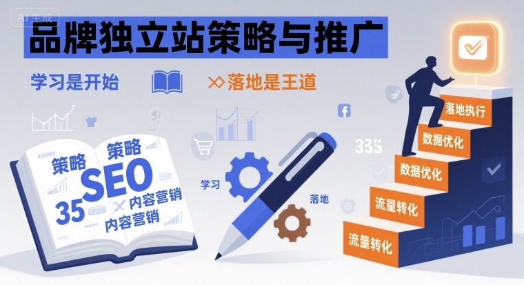 品牌独立站策略与推广，学习是开始，落地是王道-玩备项目资源网