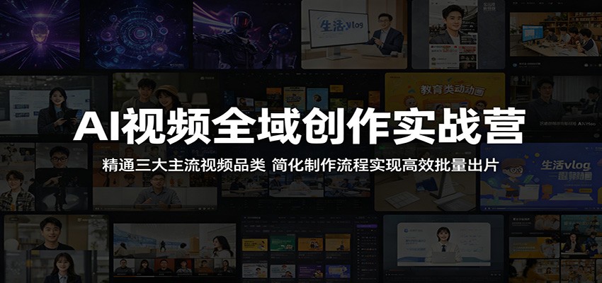 AI视频全域创作实战营：精通三大主流视频品类，简化制作流程实现高效批量出片-玩备项目资源网