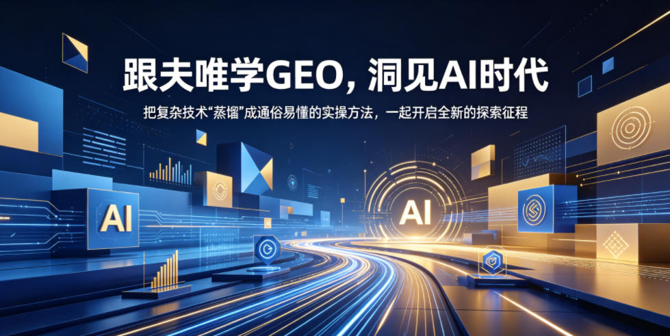 跟夫唯学GEO,洞见AI时代,把复杂技术“蒸馏”成通俗易懂的实操方法,一起开启全新的探索征程-玩备项目资源网