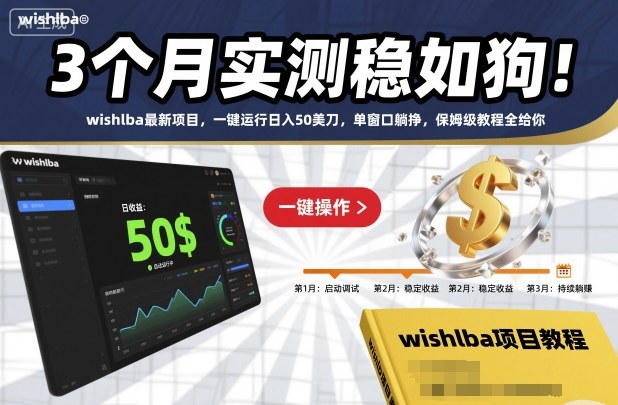 3个月实测稳如狗！wishlba最新项目，一键运行日入50美刀，单窗口躺挣，保姆级教程全给你【揭秘】-玩备项目资源网