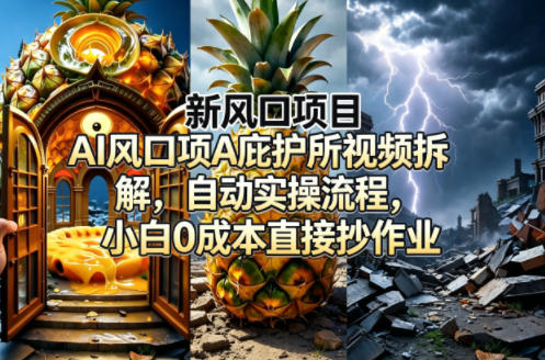 新风口项目AI庇护所视频拆解，自动实操流程，小白0成本直接抄作业-玩备项目资源网