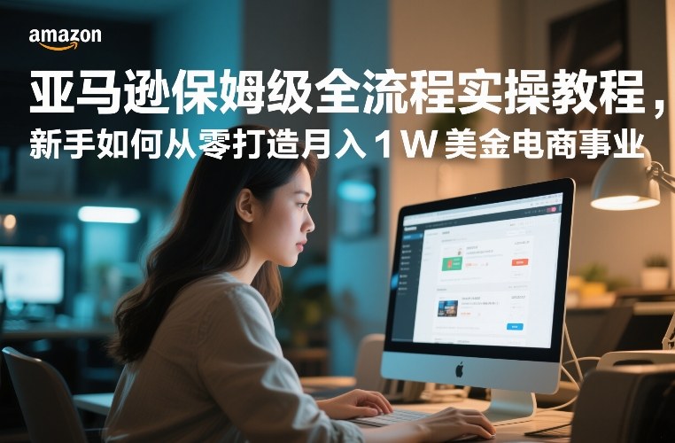 亚马逊保姆级全流程实操教程，新手如何从零打造月入1W美金电商事业-玩备项目资源网