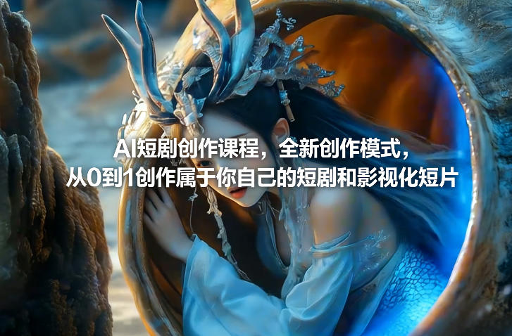 AI短剧创作课程，全新创作模式，从0到1创作属于你自己的短剧和影视化短片-玩备项目资源网