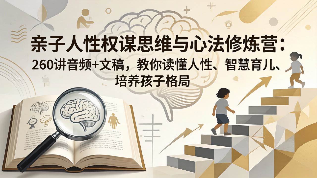 （18076期）亲子人性权谋思维与心法修炼营：260讲音频+文稿，教你读懂人性、智慧育儿、培养孩子格局-玩备项目资源网
