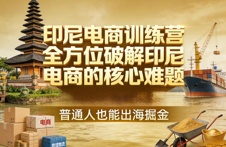 印尼电商训练营，全方位破解印尼电商的核心难题，普通人也能出海掘金-玩备项目资源网