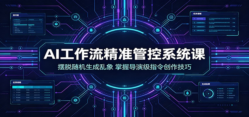 AI工作流精准管控系统课：摆脱随机生成乱象，掌握导演级指令创作技巧-玩备项目资源网