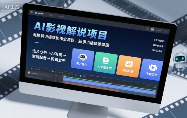 AI影视解说项目，电影解说爆款制作全流程，新手也能快速掌握-玩备项目资源网