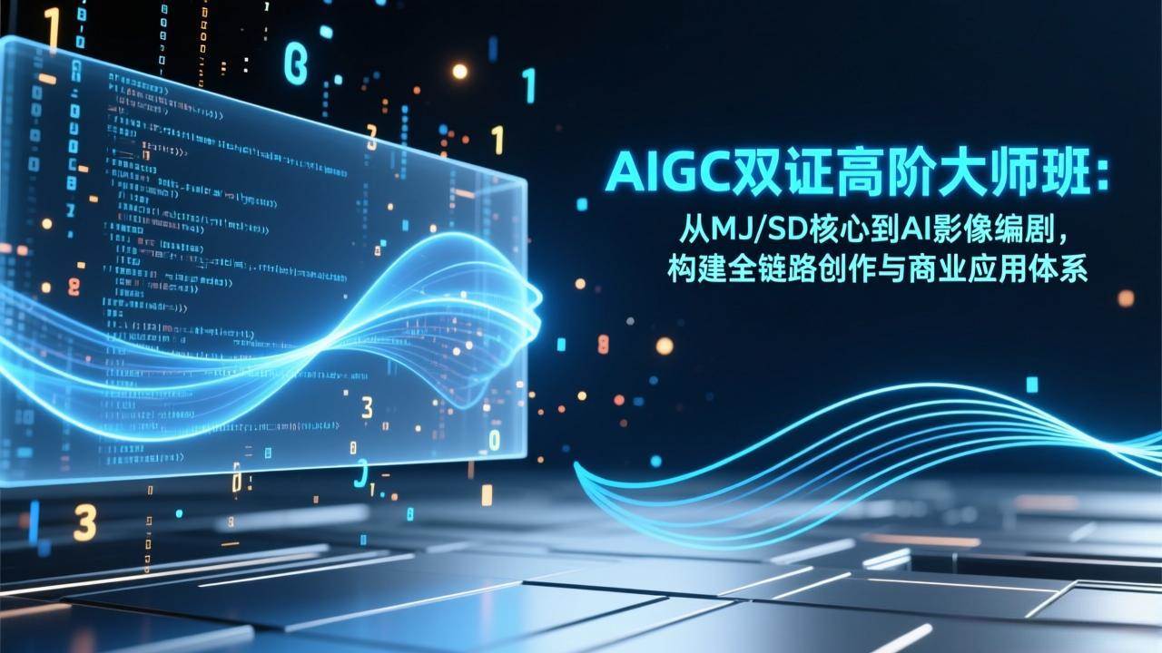 (17198期)AIGC双证高阶大师班:从MJ/SD核心到AI影像编剧,构建全链路创作与商业应用体系-玩备项目资源网