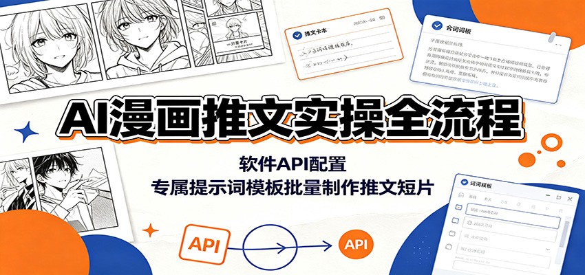 AI漫画推文实操全流程:软件API配置,专属提示词模板批量制作推文短片-玩备项目资源网