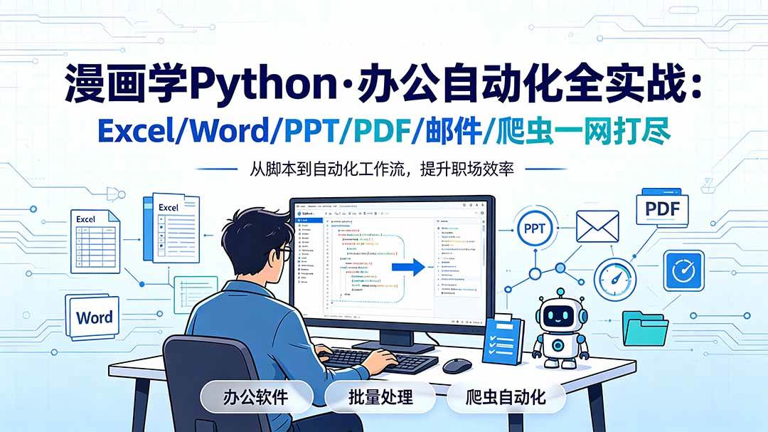 (19270期)漫画学Python·办公自动化全实战:Excel/Word/PPT/PDF/邮件/爬虫一网打尽-玩备项目资源网