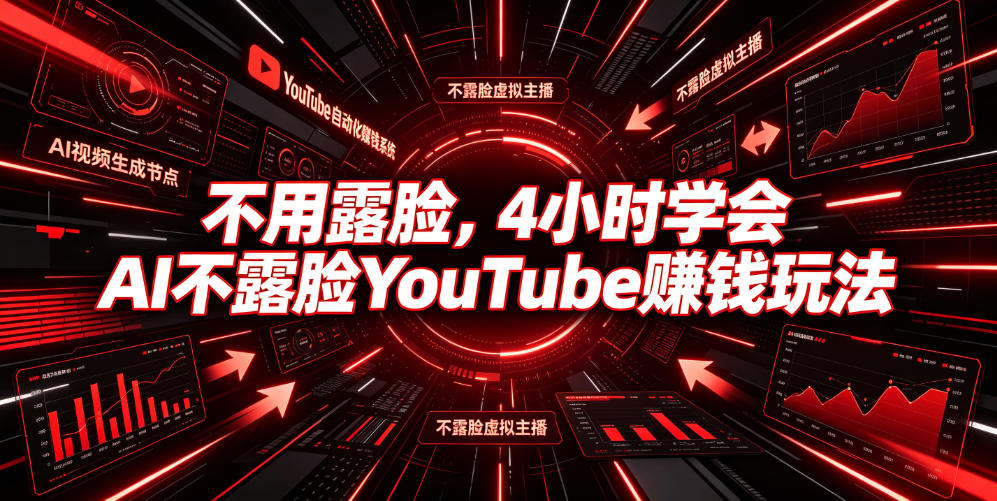 不用露脸，4小时学会AI不露脸YouTube賺钱玩法【原创双语字幕】-玩备项目资源网