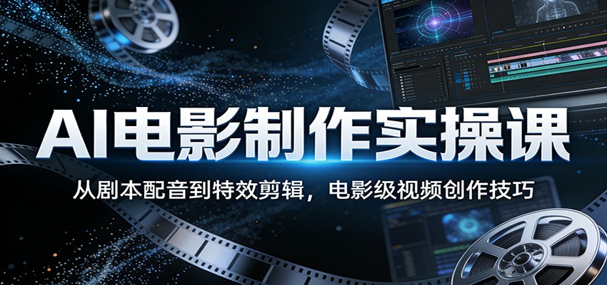 AI电影制作实操课：从剧本配音到特效剪辑，电影级视频创作技巧-玩备项目资源网