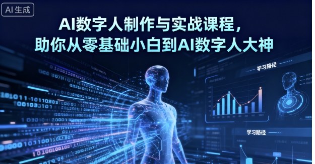 AI数字人制作与实战课程，助你从零基础小白到AI数字人大神-玩备项目资源网