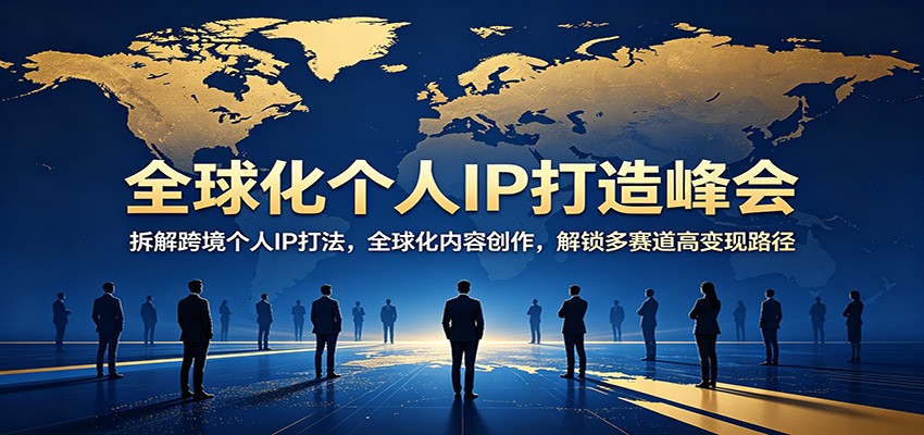 全球化个人IP打造峰会：拆解跨境个人IP打法，全球化内容创作，解锁多赛道高变现路径-玩备项目资源网