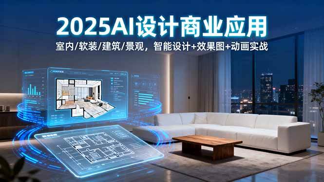（16052期）2025AI设计商业应用：室内/软装/建筑/景观，智能设计+效果图+动画实战-玩备项目资源网
