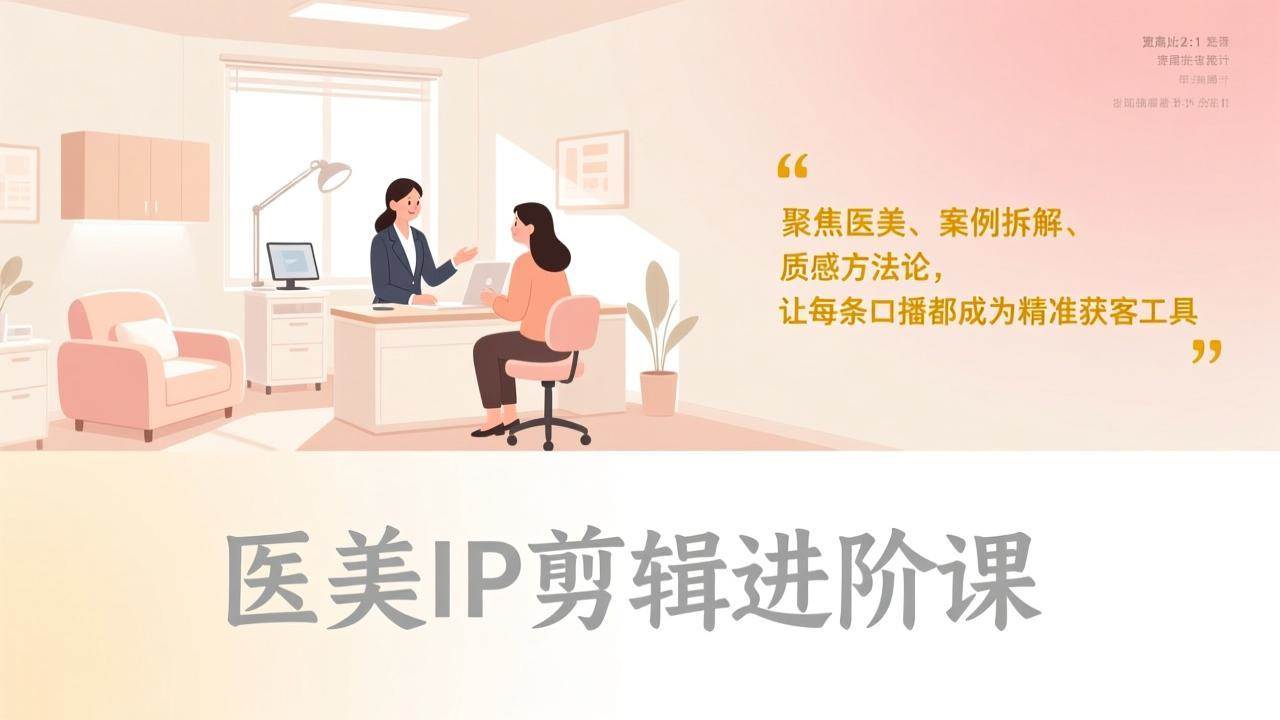 (17303期)医美IP剪辑进阶课,聚焦医美、案例拆解、质感方法论,让每条口播都成为精准获客工具-玩备项目资源网