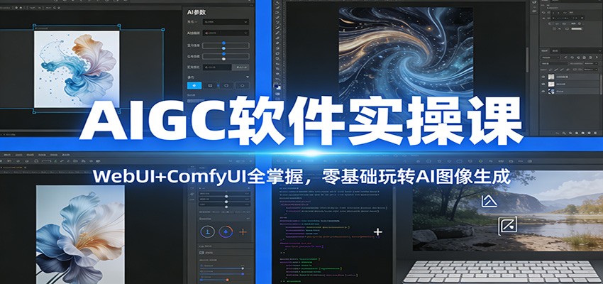 AIGC软件实操课：WebUI+ComfyUI全掌握，零基础玩转AI图像生成-玩备项目资源网