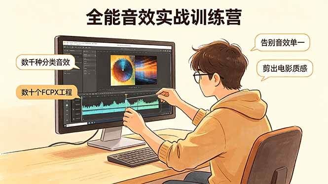 （18287期）全能音效实战训练营：数千种分类音效+数十个FCPX工程，告别音效单一，剪出电影质感-玩备项目资源网