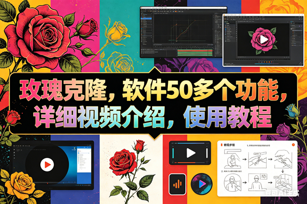 （18093期）玫瑰克隆工具，ai智能体软件，自媒体神器，一键爆款，60多个功能详细教程-玩备项目资源网