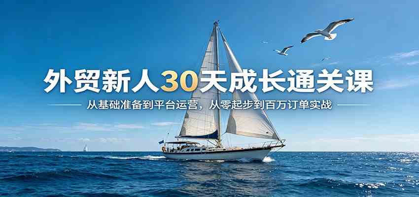 外贸新人30天成长通关课:从基础准备到平台运营,从零起步到百万订单实战-玩备项目资源网