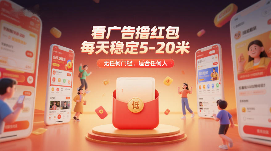 看广告撸红包,每天稳定5-20米,无任何门槛,适合任何人-玩备项目资源网