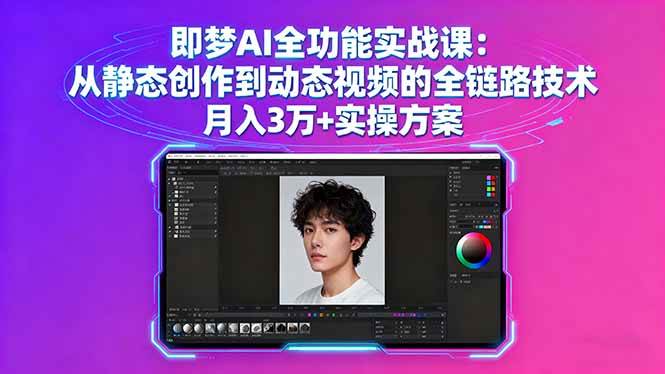 （16053期）即梦AI全功能实战课：从静态创作到动态视频的全链路技术 月入3万+实操方案-玩备项目资源网