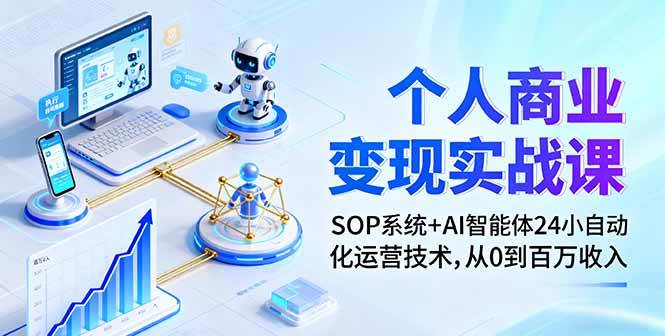 （16111期）个人商业变现实战课：SOP系统+AI智能体24小自动化运营技术，从0到百万收入-玩备项目资源网