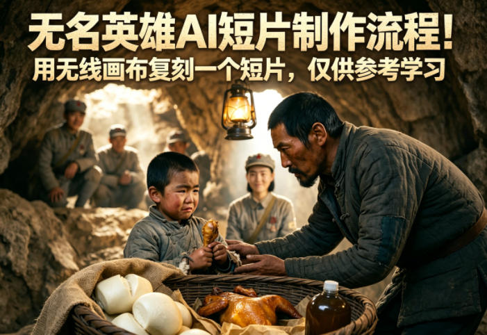 无名英雄AI短片制作流程！用无线画布复刻一个短片，仅供参考学习-玩备项目资源网