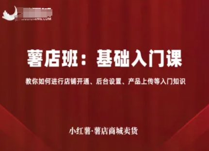 小红薯薯店商城卖货，基础入门课，教你如何进行店铺开通、后台设置、产品上传等入门知识-玩备项目资源网