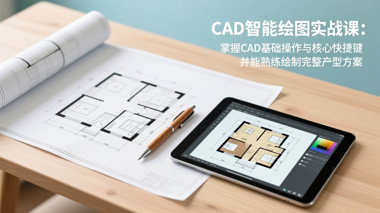（17348期）CAD智能绘图实战课：掌握CAD基础操作与核心快捷键，并能熟练绘制完整户型方案-玩备项目资源网