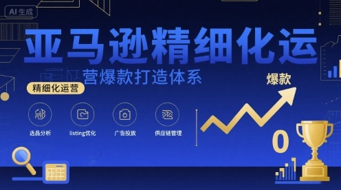 亚马逊精细化运营爆款打造体系，视频课+全套资料文档-玩备项目资源网