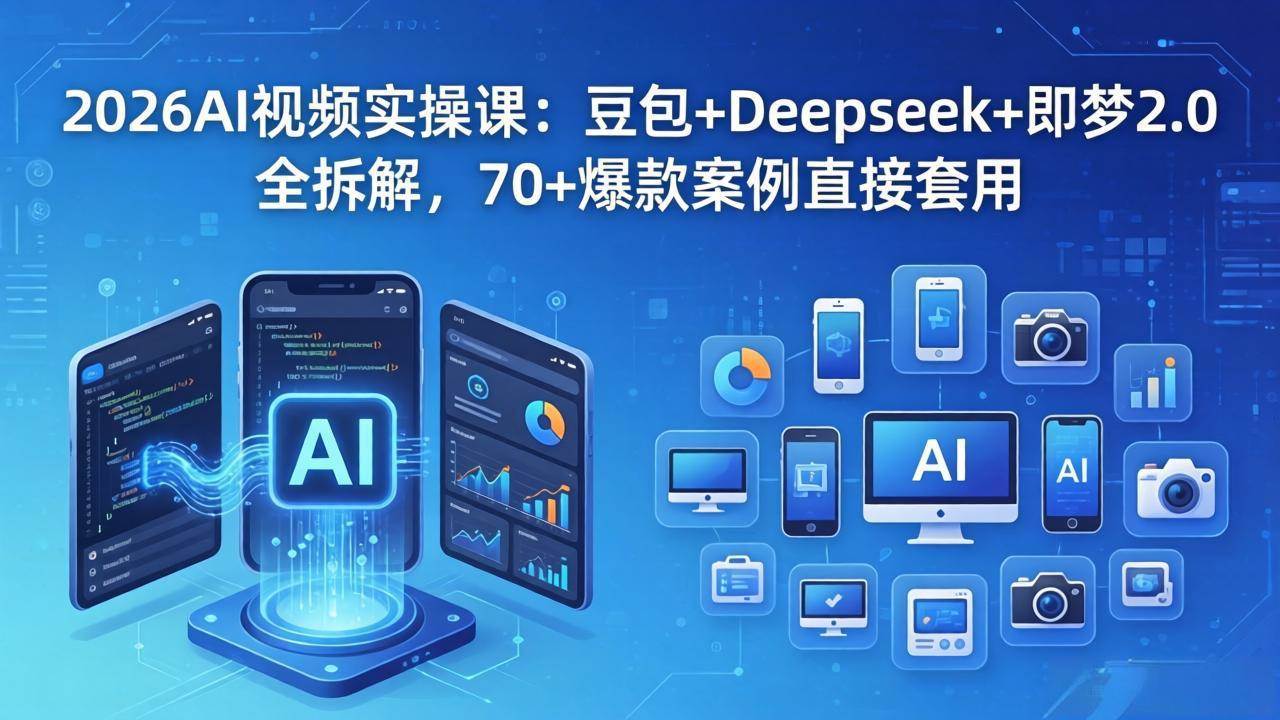 （18263期）2026AI视频实操课：豆包+Deepseek+即梦2.0全拆解，70+爆款案例直接套用-玩备项目资源网