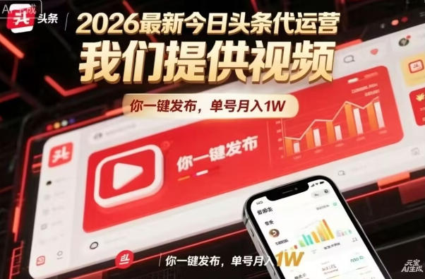 今日头条躺賺模式,你9我1,操作简单,一键发布,单机日入数百,长期合作【揭秘】-玩备项目资源网