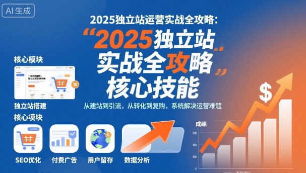 2025独立站运营实战全攻略，一站式掌握独立站运营核心技能-玩备项目资源网