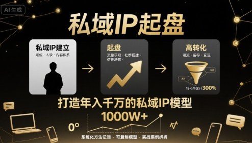 私域IP起盘，私域ip建立、起盘、高转化，打造年入千万的私域ip模型-玩备项目资源网