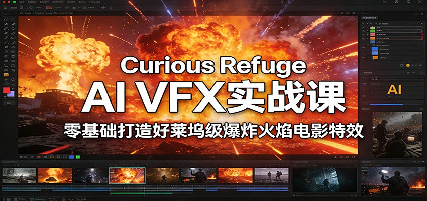 Curious Refuge AI VFX实战课，零基础打造好莱坞级爆炸火焰电影特效-玩备项目资源网