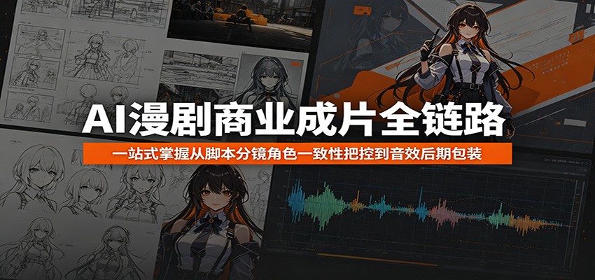 AI漫剧商业成片全链路：一站式掌握从脚本分镜角色一致性把控到音效后期包装-玩备项目资源网
