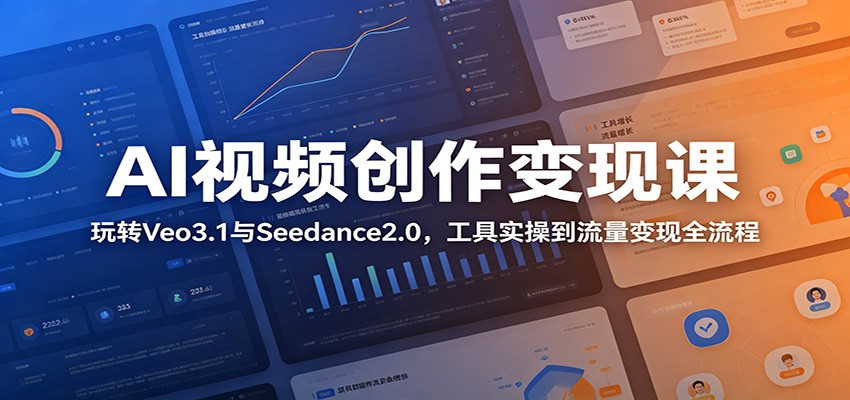 AI视频创作变现课：玩转Veo3.1与Seedance2.0，工具实操到流量变现全流程-玩备项目资源网