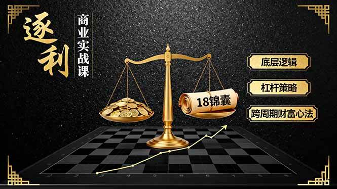 （16046期）《逐 利》商业实战课，底层逻辑、杠杆策略、18锦囊，跨周期财富心法-玩备项目资源网