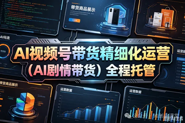 (AI剧情带货)视频号精细化代运营,历时两个月研究测试的新玩法,社裙免费参加-玩备项目资源网